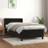Pat box spring cu saltea, negru, 140x190 cm, catifea GartenMobel Dekor