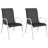 Scaune de grădină stivuibile, 2 buc., negru, oțel & textilenă GartenMobel Dekor
