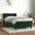 Pat box spring cu saltea, verde închis, 140x190 cm, catifea GartenMobel Dekor