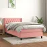 Pat box spring cu saltea, roz, 140x190 cm, catifea GartenMobel Dekor