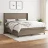 Pat box spring cu saltea, gri taupe, 200x200 cm, textil GartenMobel Dekor