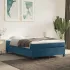 Pat box spring cu saltea, albastru închis, 140x190 cm, catifea GartenMobel Dekor