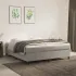 Pat box spring cu saltea, gri deschis, 160x200 cm, catifea GartenMobel Dekor