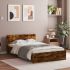 Cadru de pat cu tăblie, stejar fumuriu, 120x190 cm GartenMobel Dekor