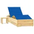 Șezlong de grădină cu masă și pernă, lemn de pin tratat GartenMobel Dekor
