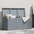 Cutie de depozitare pentru grădină, gri, 270L, aspect de lemn din PP GartenMobel Dekor
