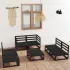 Set mobilier de grădină, 7 piese, negru, lemn masiv de pin GartenMobel Dekor
