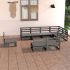 Set mobilier de grădină, 8 piese, gri, lemn masiv de pin GartenMobel Dekor