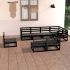 Set mobilier de grădină, 8 piese, gri, lemn masiv de pin GartenMobel Dekor