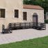 Set mobilier de grădină, 8 piese, negru, lemn masiv de pin GartenMobel Dekor