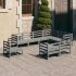 Set mobilier de grădină, 9 piese, gri, lemn masiv de pin GartenMobel Dekor