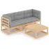 Set mobilier de grădină, 4 piese, alb, lemn masiv de pin GartenMobel Dekor