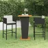 Set mobilier bar de grădină cu perne, 3 piese, negru, poliratan GartenMobel Dekor