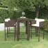 Set mobilier bar de grădină cu perne, 5 piese, negru, poliratan GartenMobel Dekor