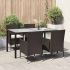 Set mobilier de exterior cu perne, 5 piese, negru, poliratan GartenMobel Dekor