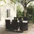 Set mobilier de exterior cu perne, 9 piese, gri, poliratan   GartenMobel Dekor