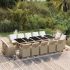 Set mobilier de exterior cu perne, 15 piese, negru, poliratan GartenMobel Dekor