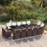 Set mobilier de exterior cu perne, 15 piese, negru, poliratan GartenMobel Dekor