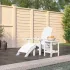 Scaun de grădină Adirondack cu masă și taburet, alb, HDPE GartenMobel Dekor