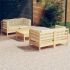 Set mobilier grădină cu perne crem, 5 piese, lemn masiv de pin GartenMobel Dekor