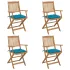 Scaune grădină pliabile, cu perne, 6 buc., lemn masiv de acacia GartenMobel Dekor
