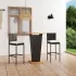 Set mobilier bar de grădină cu perne, 3 piese, negru, poliratan GartenMobel Dekor
