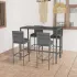 Set mobilier bar de grădină, cu perne, 3 piese, gri, poliratan GartenMobel Dekor