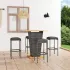 Set mobilier bar de grădină cu perne, 5 piese, negru, poliratan GartenMobel Dekor