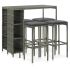 Set mobilier bar de grădină cu perne, 5 piese, gri, poliratan GartenMobel Dekor