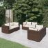 Set mobilier de grădină cu perne, 6 piese, negru, poliratan GartenMobel Dekor