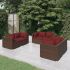 Set mobilier de grădină cu perne, 6 piese, negru, poliratan GartenMobel Dekor