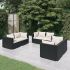 Set mobilier de grădină cu perne, 6 piese, negru, poliratan GartenMobel Dekor