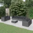 Set mobilier de grădină cu perne, 9 piese, gri, poliratan GartenMobel Dekor