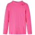 Tricou de copii cu mâneci lungi, tricot cu nervuri, roz aprins, 104 GartenMobel Dekor