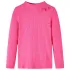 Tricou de copii cu mâneci lungi, tricot cu nervuri, roz aprins, 104 GartenMobel Dekor