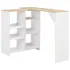 Masă de bar cu raft mobil, alb, 138x39x110 cm GartenMobel Dekor