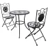 Set mobilier bistro, 3 piese, cărămiziu, plăci ceramice GartenMobel Dekor