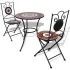 Set mobilier bistro, 3 piese, cărămiziu, plăci ceramice GartenMobel Dekor