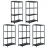 Rafturi de depozitare 5 buc. negru 60x30x180 cm plastic 125 kg GartenMobel Dekor