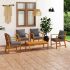 Set mobilier de grădină cu perne, 5 piese, lemn masiv acacia GartenMobel Dekor
