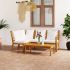 Set mobilier de grădină cu perne, 4 piese, lemn masiv de acacia GartenMobel Dekor