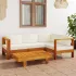 Set mobilier grădină perne gri închis, 5 piese, lemn acacia GartenMobel Dekor
