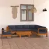 Set mobilier grădină perne gri închis, 8 piese, lemn acacia GartenMobel Dekor