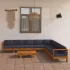 Set mobilier grădină perne gri închis, 9 piese, lemn acacia GartenMobel Dekor