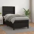 Pat box spring cu saltea, negru, 90x190 cm, piele ecologică GartenMobel Dekor