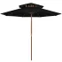 Umbrelă de soare dublă, 270x270 cm, stâlp de lemn, verde GartenMobel Dekor