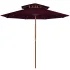 Umbrelă de soare dublă, 270x270 cm, stâlp de lemn, verde GartenMobel Dekor