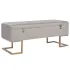 Banchetă cu un compartiment de depozitare gri 105 cm catifea GartenMobel Dekor