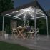 Pavilion cu șiruri de lumini LED, crem, 300x300 cm, aluminiu GartenMobel Dekor