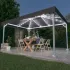 Pavilion cu șiruri lumini LED, crem, 400x300 cm, aluminiu GartenMobel Dekor